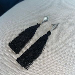 Black dangle earrings